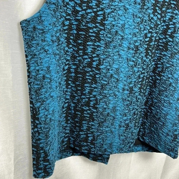 HABITAT sweater vest,oversized , PTP 22” cowl neck, artsy,textured,turquoise,NWT - Picture 6 of 14